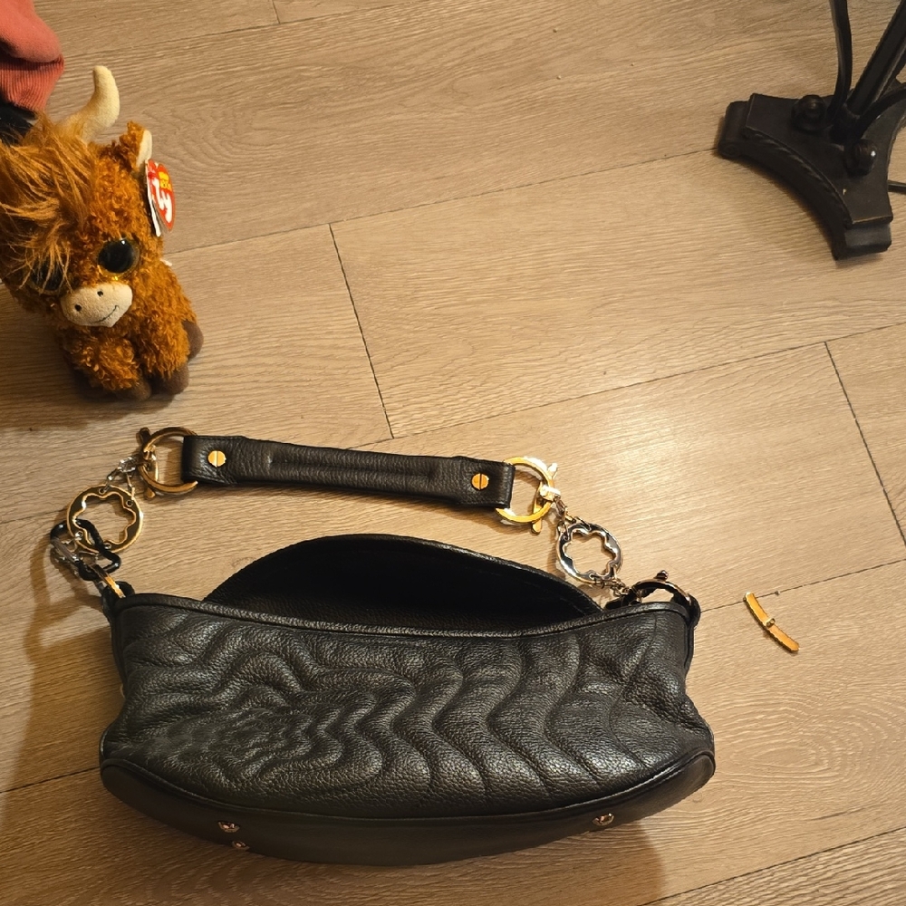 Mont Blanc Black Leather Shoulder Bag